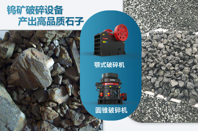 钨矿破碎前后对比图 钨矿破碎前后对比图